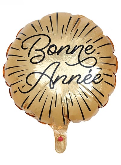 SANTEX - Glanzende "Gelukkig Nieuwjaar" aluminiumballon 45 cm goudkleurig