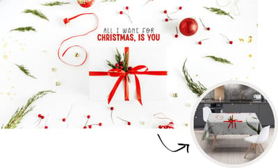 Kerst Tafelkleed - Kerstmis Decoratie - Tafellaken - Winter - Quote - Rood - Kerst - 260x130 cm - Kerstmis Versiering