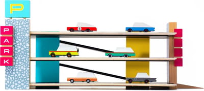 CANDYLAB Houten Die-Cast Speelgoedauto - Magnetic Garage - Candycar World