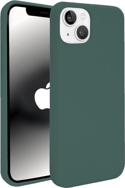 ShieldCase bundel Siliconen telefoonhoesje + Screenprotector - Geschikt voor Iphone 13 - Donkergroen hoesje - Shockproof hoesje - Back cover hoesje - Bescherming tegen vallen & stoten - Glasplaatje - Gehard glas - Bescherming tegen krassen