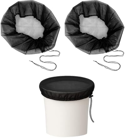 Dailygoods- Regentonbeschermingsnet 2 Stuks - Verstelbaar Trekkoord - Netafdekking 95 cm - Afdekking Tegen Insecten - Waterdicht - Duurzaam Materiaal - Regentonafdekking