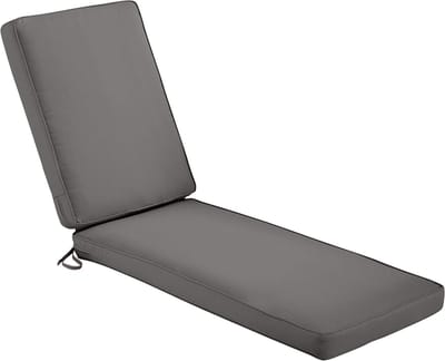 Loungestoelkussen - Tuinkussen Stoelkussen - Buiten Ontspannen - Waterbestendig Materiaal - 74 x 23 x 3 Inch - Lichtgrijs
