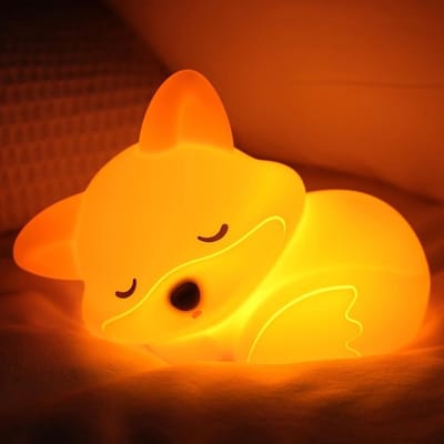 Daity LED Fox Nachtlampje - Kinderkamer & Slaapkamer - Stopcontact met Touch Functie - Dimbaar Nachtlampjes Voor Kinderen, Baby & Volwassenen