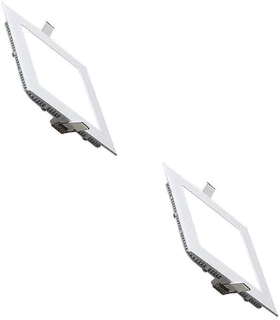 LED Downlight Slim 2 Pack - Inbouw Vierkant 3W - Helder/Koud Wit 6400K - Mat Wit Aluminium - 89mm