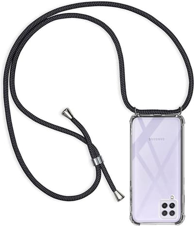 Transparant hoesje met koord - Anti-shock stootrand / Siliconen / Back Cover geschikt voor: Samsung Galaxy A22 4G