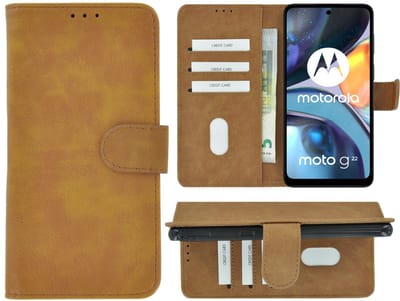 MoDo hoesje Geschikt voor Motorola Moto G22 - Kunstleer Book Case - Bruin