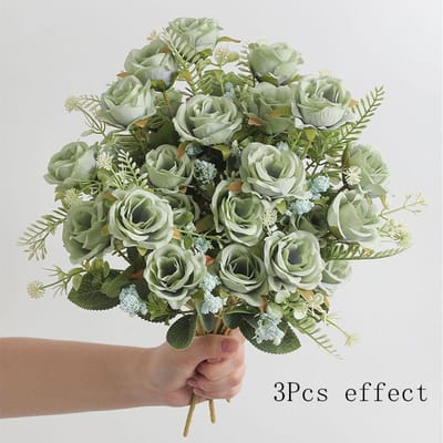 30cm Roos Wit Zijden Boeket Pioen Kunstbloem 5 Grote Kop 4 Kleine Knop Bruiloft Bruiden Huisdecoratie Kunstbloem 1Pcs