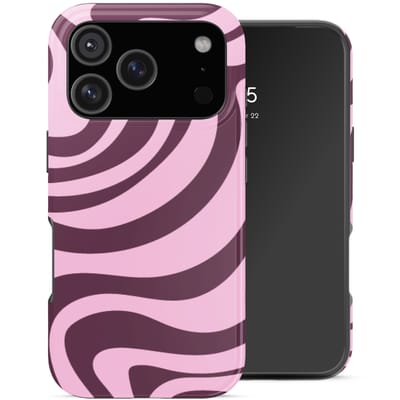 Selencia Hoesje - Geschikt voor Apple iPhone 17 Pro Max - Backcover - Wavy Swirl Pink Plum