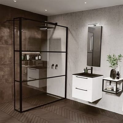 Riho Grid Walk-In Shower Wall with Fixed Partition GB402 90 cm, G004037121
