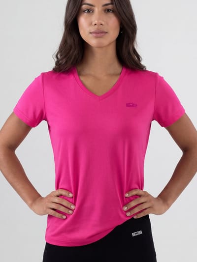 Sjeng Sports INES - Maat: M Electric Fuchsia - Tennis Shirt Vrouwen - Sportshirt - Jersey