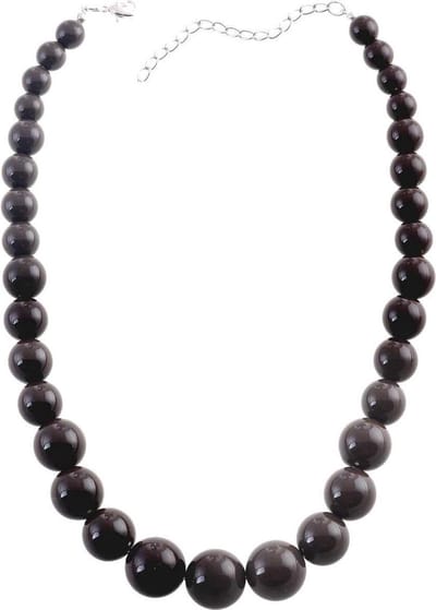 Behave - Korte bollen ketting met donkere kralen 42 cm (+ verlengketting)