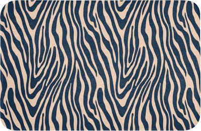 Badmat 60x40 cm - Antislip - Zebra - Patroon - Blauw - Beige - Badmatten voor badkamer - Badkamermat - Douchemat - Badkamer mat