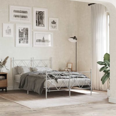 vidaXL - Vervangend - hoofdbord - 120 - cm - metaal - wit