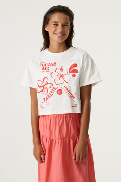T-shirt met korte mouwen met bloemenprint voor meisjes Garcia