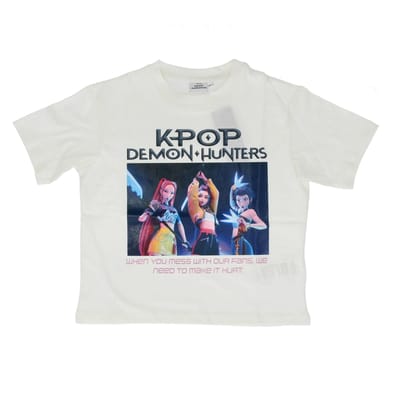 Kpop Demon Hunters T-shirt - maat 140 - Wit - Korte mouwen