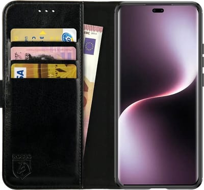 Rosso Element Geschikt voor Honor Magic 7 Lite | Wallet Book Case | Portemonnee Hoesje | 3 Pasjes | Magneetsluiting | Stand Functie | Zwart