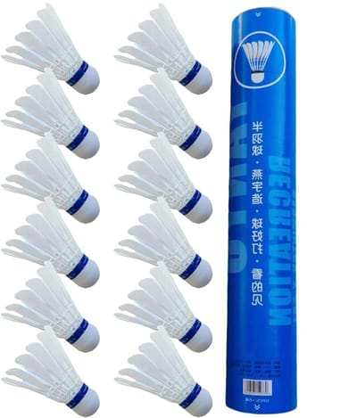Badminton Shuttles - Veren ballen - Sport en spel - Hoge stabiliteit - 12 stuks - Meerkleurig