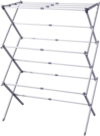 Excellent Houseware Wasrek/droogrek - wit - metaal - 75 x 40 x 104 cm - ophangen