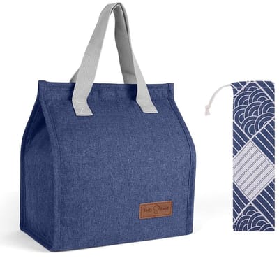 Allecto - Lunchtas - Draagbare koeltas - Isolerend en lekvrij - Marineblauw - Organiser voor werk en school - Comfortabel voor onderweg
