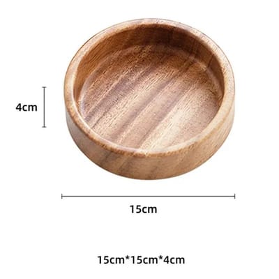 Creatief Stapelbaar Bord Walnoothout Bord Vierkante Dienblad Japans Servies Huishouden Eenvoudig Gebaksbord Kleine Ronde Kom