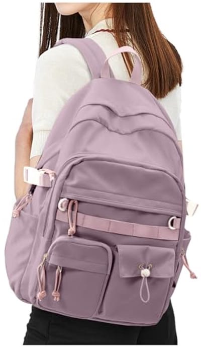 Lichtgewicht Waterdichte Schoolrugzak voor Dames en Tieners - Ideaal voor College, Werk en Reizen - Geschikt voor 14 inch Laptop