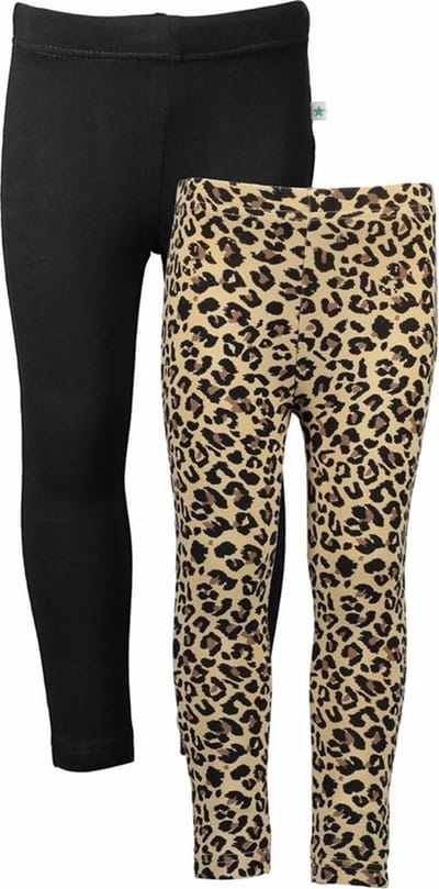 Blue Seven - 2 PACK Leggings - Biologische katoen - Panter print - Zwart - Maat 92