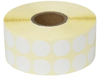 SnelShoppen - 4000 Kleurige Zelfklevende Dots op Rol - 15x15mm - Witte Adhesieve Labels voor Organisatie en Differentiatie - Ideaal voor Feest, School
