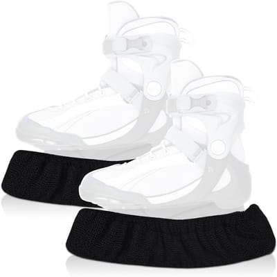 Elastic Ice Hockey Schaatsbeschermers voor Volwassenen en Kinderen - Zwart, Maat 30-35, Oxford Stof en Terry Katoen, Ideaal voor Veiligheid en Bescherming