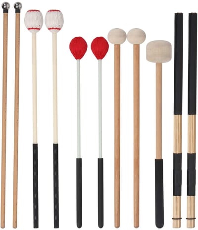 Cosensi- Drumstokken Set 11-delig - Houten Snaredrumsticks - Draagtas - Percussie Stemhamer - Trainingsaccessoires - Antislip Handvatten