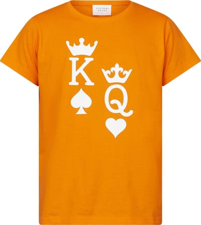 SISTERS POINT Hita-ss1 Dames T-shirt - Orange/White - Maat S