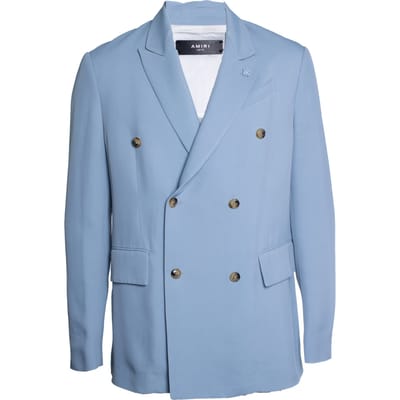 Amiri, Blauwe dubbelbreasted blazerjas