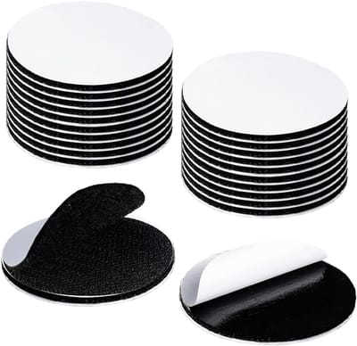 Dubbelzijdige Velcro Tape 20 Paar Zwart 5 cm Rond Nylon Plakband Waterdicht voor Creatief Gebruik, Gordijnen en Fotolijsten