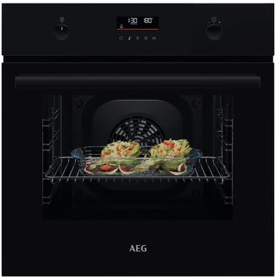 Aeg BPK53516XB serie 5000 SurroundCook multifunctionele elektrische oven, 60 cm, 65 liter, pyrolytisch, koken op meerdere niveaus en EXPlore LED-display, zwart
