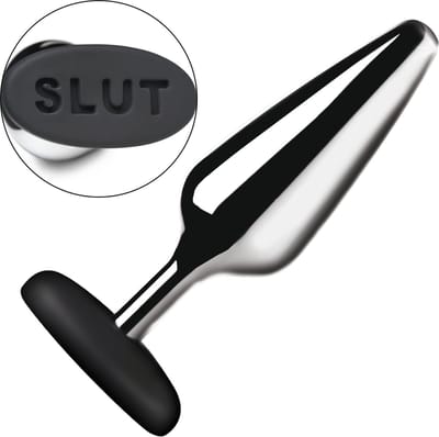 butt slut - metalen en siliconen anale plug - zilver