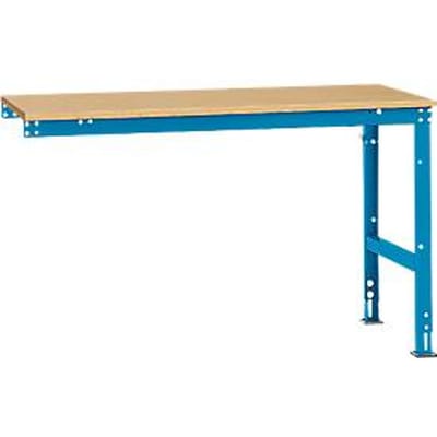Manuflex aanbouwtafel UNIVERSAL Standaard, 1500 x 800 mm, multiplex natuur, lichtblauw
