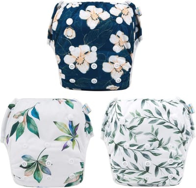 Herbruikbare Zwemluiers voor Baby's en Peuters - Verstelbaar en Wasbaar, 3 Pack