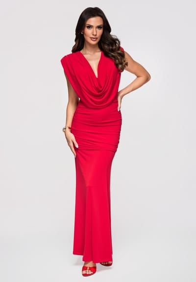 LARICA Jurk - Mouwloos - Geen Sluiting - Effen Rood XS