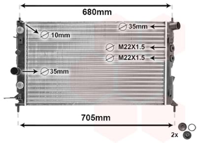 Van Wezel - RADIATOR VOOR OPEL VECTRA B 1995-1998 1300159