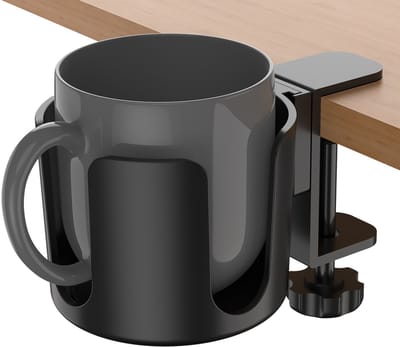 Clip-on Bekerhouder voor Tafel – Water- en Koffiebekers – Niet-Geperforeerd – 8,2 x 8,2 x 7 cm
