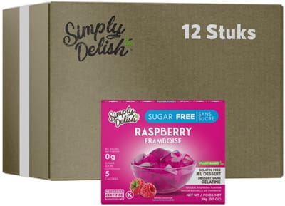 Simply Delish | Naturel Jelly Dessert | Framboos | 12 stuks | 48 x 5 gram