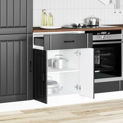 vidaXL - Onderkast - Lucca - bewerkt - hout - zwart