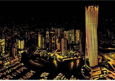 Scratch Art  Dubai - 410 x 287 mm - Kras tekeningen - Scratch painting