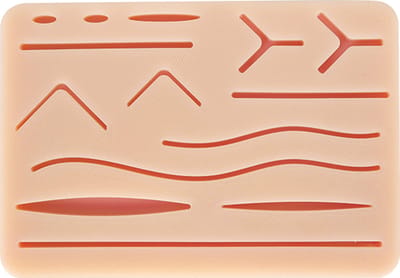 Vlakke hechtpad drie lagen - verticale en horizontale mesh - realistische oefenhuid - oefenpad - leren hechten - chirurgie - Mast Medical