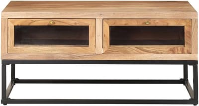 Salontafel Hout - Woonkamertafel - Opbergen Woonkamer - Massief Acacia - 90x60x40 cm - Bruin