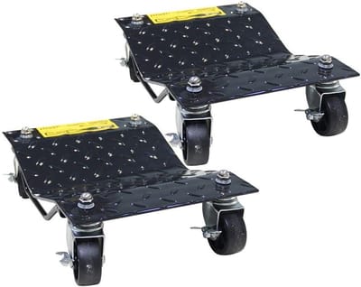 Autobanden Dolly Set - Wieldollys Band dolly - Voertuigen Verplaatsen - 360 Graden Draaibaar - 2 stuks - Zwart