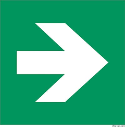 Vluchtroute bord 200x200 mm - kunststof - ISO 7010 E005