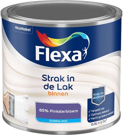 Flexa - Strak In De Lak Binnenlak Zijdeglans - 85% Pinksterbloem - Mengverf - 500 Ml