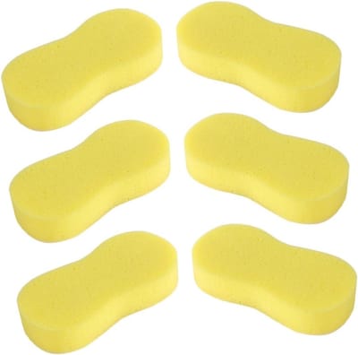 Wasstraat Spons Set - Reinigingssponzen - Auto Poetsen - Krasvrij Materiaal - 6 Stuks - Geel