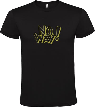 Zwart T-shirt ‘No Way!’ Goud Maat XS
