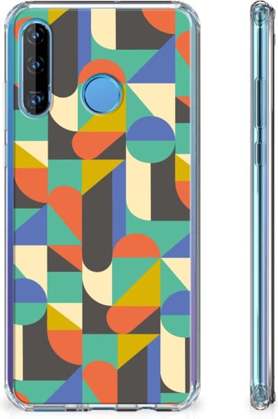 Huawei P30 Lite Doorzichtige Silicone Hoesje Funky Retro